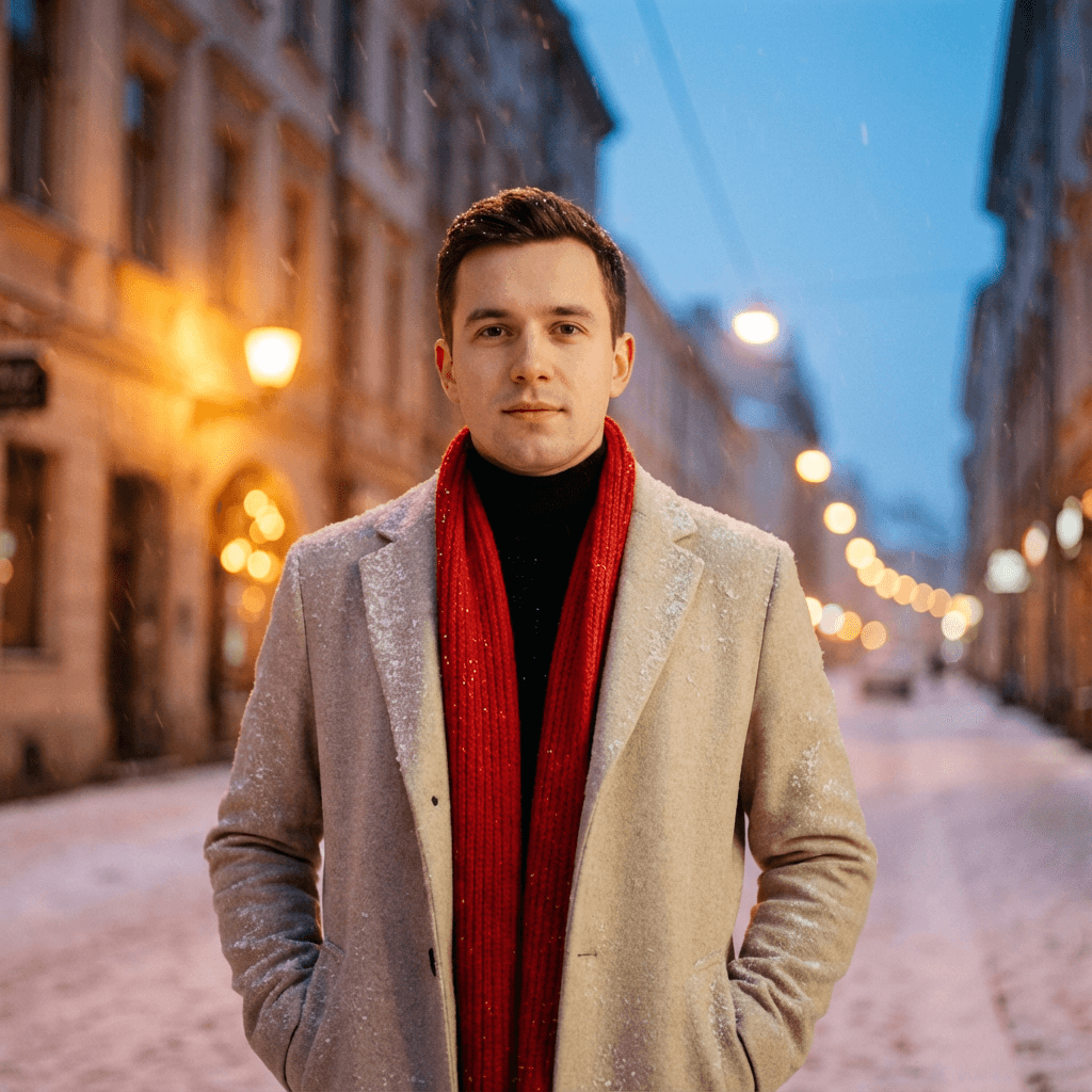 Уличная фотосессия нейросетью — уличный стиль: lifestyle ИИ-портрет по своему селфи (крупный план)
