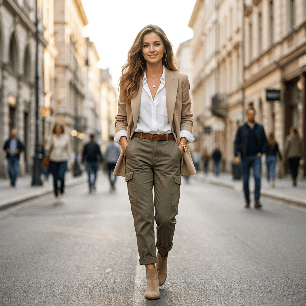 Уличная фотосессия нейросетью — уличный стиль: lifestyle ИИ-портрет по своему селфи (с минималистичным фоном)