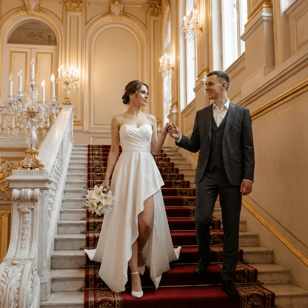 Love-story фотосессия нейросетью — love-story: романтичный кадр пары по двум селфи (в lifestyle настроении)