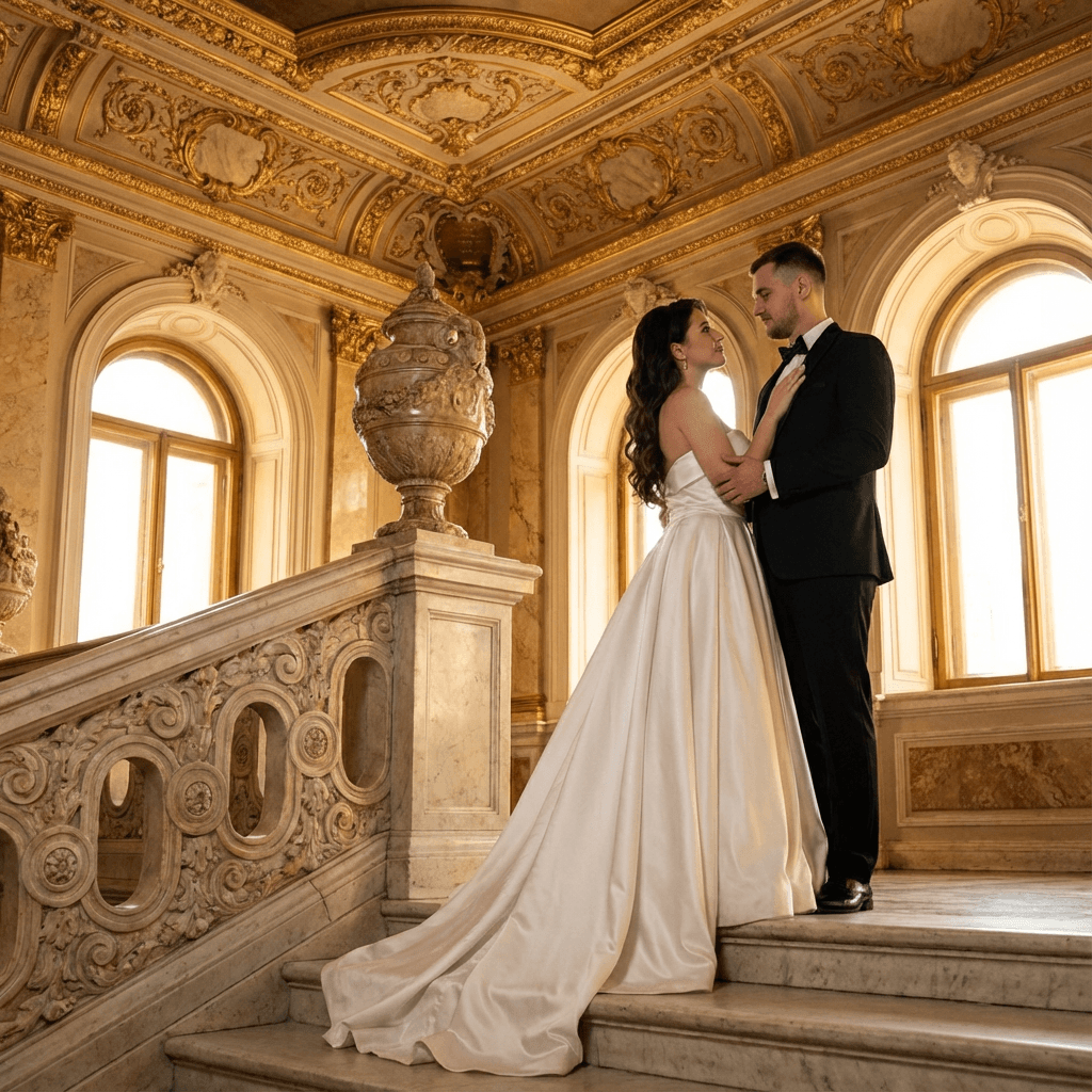 Love-story фотосессия нейросетью — love-story: романтичный кадр пары по двум селфи (с мягким светом)