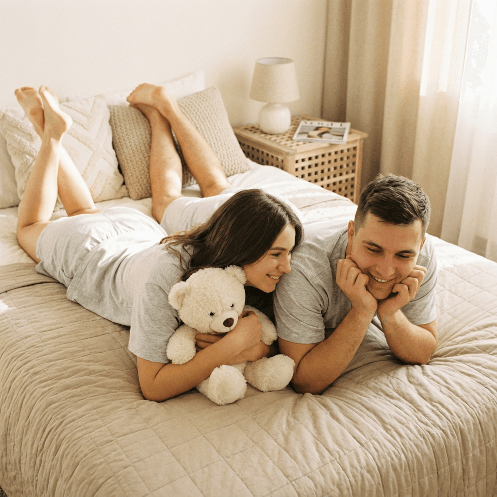 Love-story фотосессия нейросетью — love-story: романтичный кадр пары по двум селфи (со светом золотого часа)