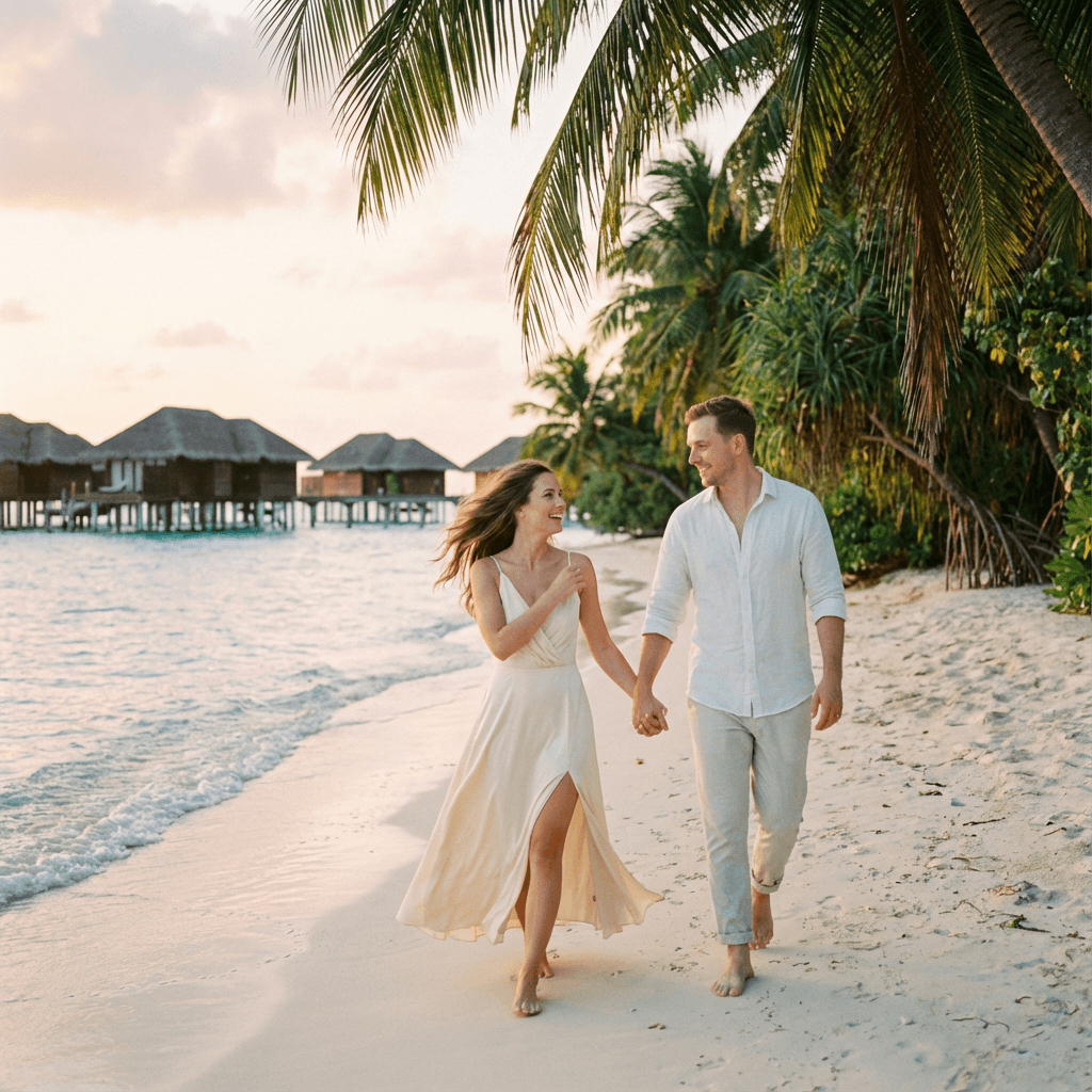 Love-story фотосессия нейросетью — love-story: романтичный кадр пары по двум селфи (в нежной цветовой гамме)