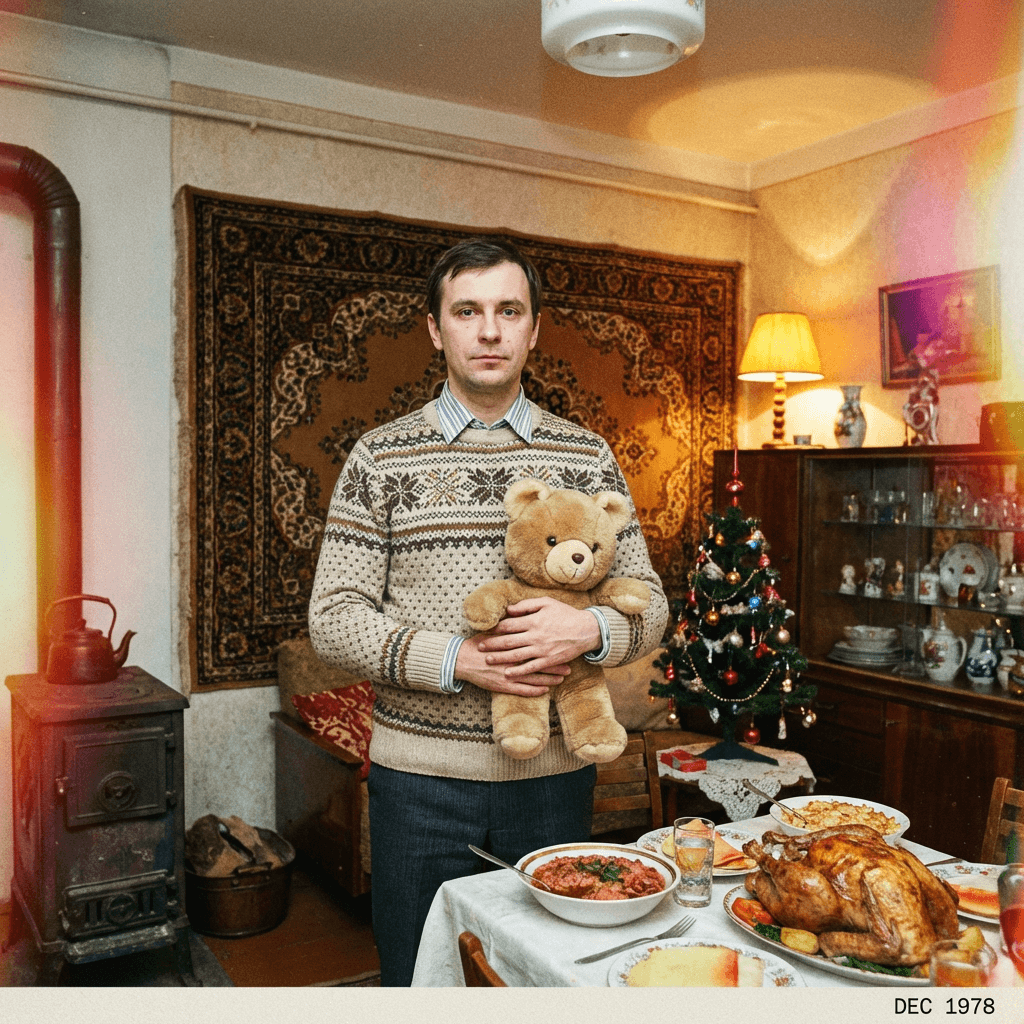 Ретро фотосессия нейросетью — винтаж: ИИ-портрет в ретро стиле по своему селфи (крупный план)