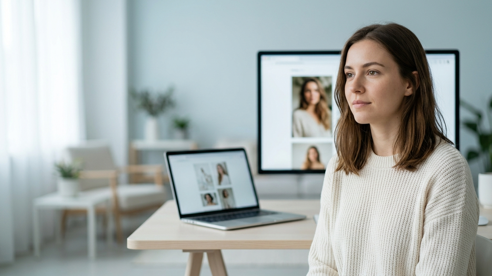 Редакционный AI-портрет для статьи о нейрофотосессии